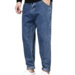 Ben Martin Men's High Rise Tapered Fit Stretchable Size 34 Denim Dark Blue Carrot Fit Jeans Pant for Men 0