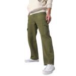 Urbano Fashion Men's Olive Green Loose Baggy Fit Cargo Jeans with 6 Pockets Non-Stretchable (jeanlscargo-olivegrn-32)