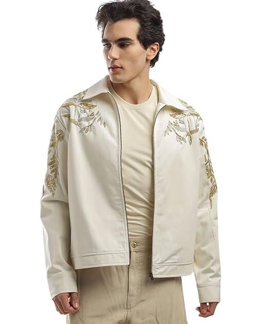 Overlays Men's Cotton Winter Wear Gilded Armor Jacket | Stylish & Comfortable Jackets for Men | White