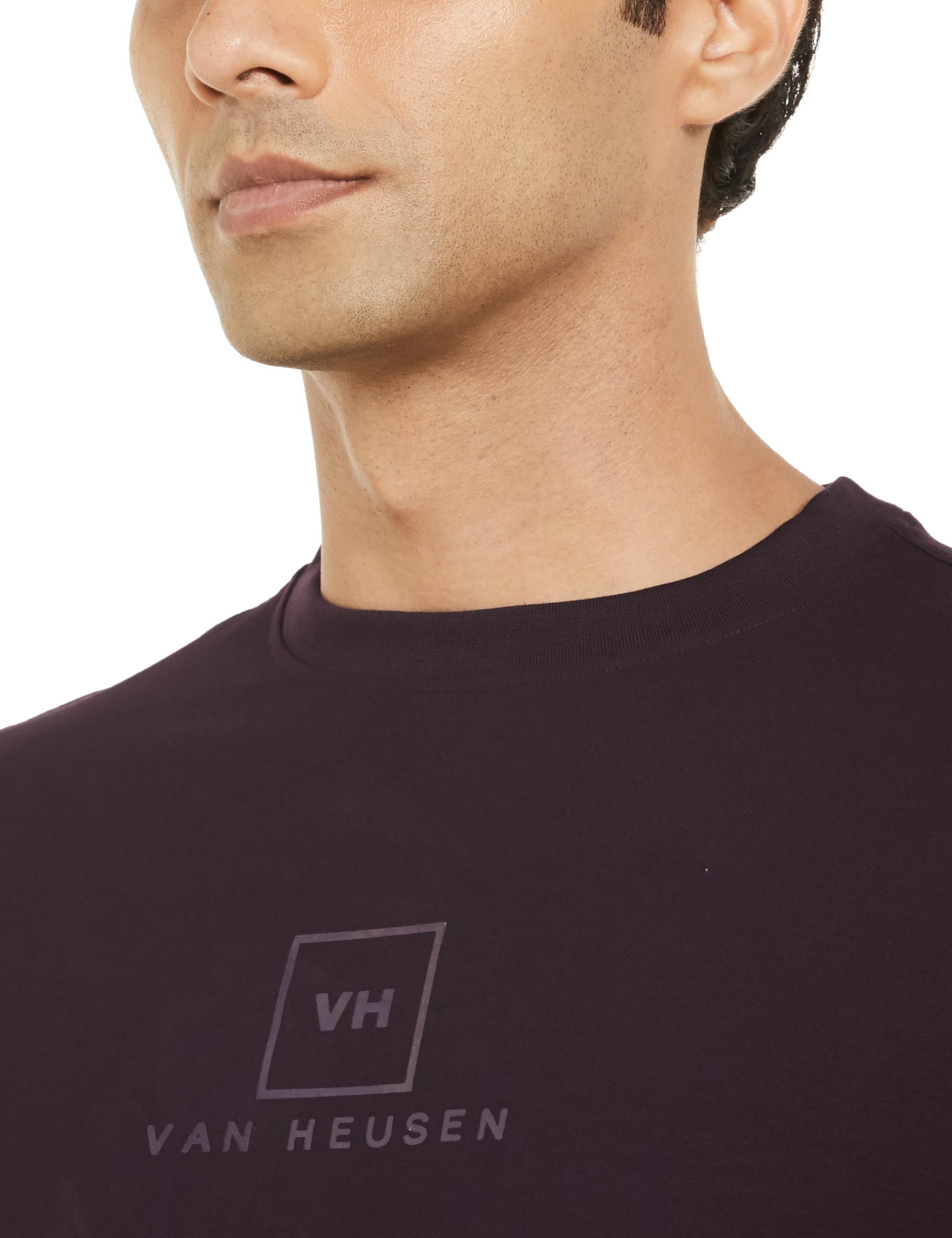 Van Heusen Men's Modern Fit T-Shirt (VDKCEDSFB53350_Wine - Image 3