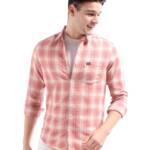 The Indian Garage Co Cotton Men's Slim FiT-Shirt (0422-Sh191-03_Coral M)