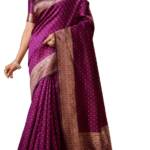 Sugathari Women's Banarasi Saree Pure Kanjivaram Silk Saree Soft new ladies 2023 Design Wear Pattu Sarees Latest Cotton Party Sari collections With Blouse Piece for Wedding sadi (SAM PARI-113 WINE)