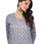 Grey Cotton Kurta | Daily Classic Straight Cut with Side Slits for Ease and Style | Comfort for All-Day wear | Ethnic Wear for Casual & Festive Occasions (in, Alpha, XS, Standard, Grey)