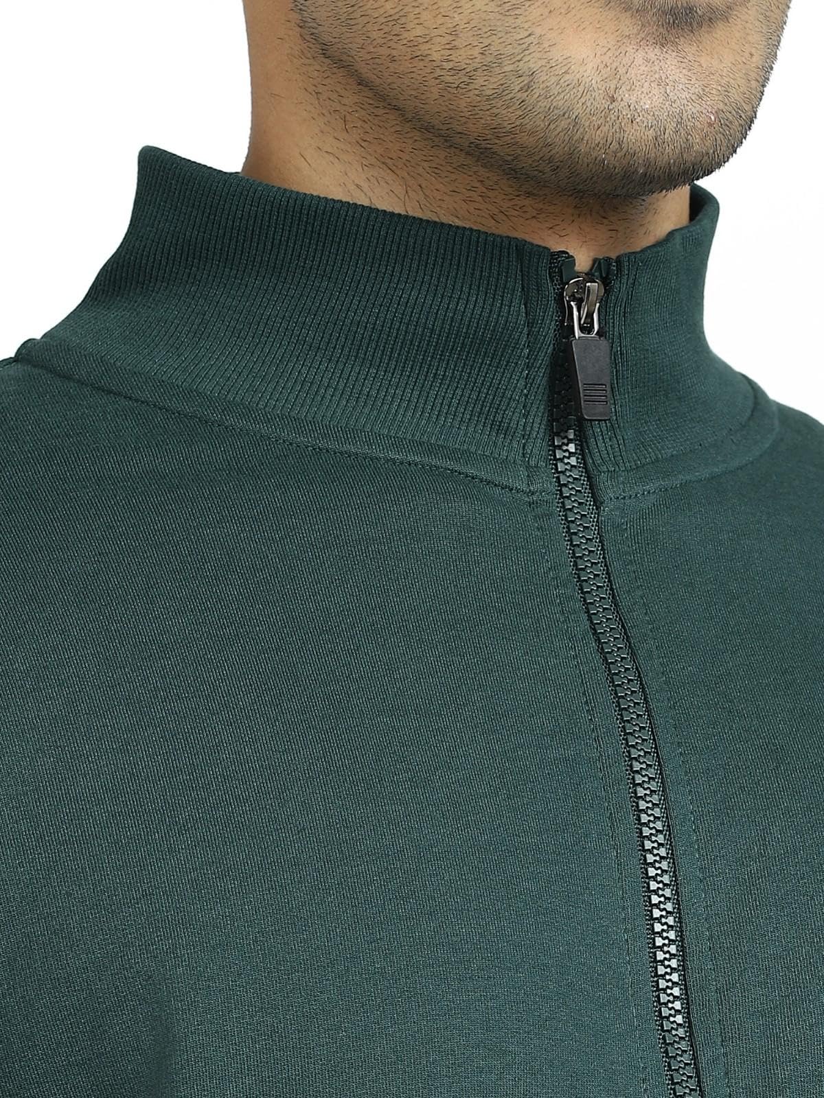 XYXX Cruze French Terry Cotton Zip-Up Jacket (S; Forest Green) - Image 2