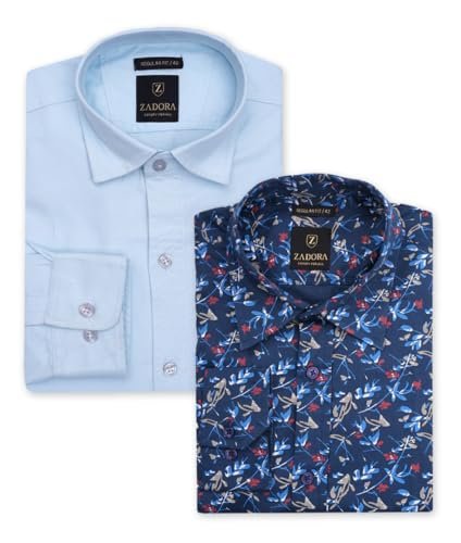 ZADORA Men's Cotton Satin Printed Full Sleeve Shirt – Stylish & Comfortable Casual & Formal Wear Shirt