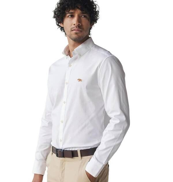 Andamen Button-Down Collar Classic Fit Opaque Formal Shirt White