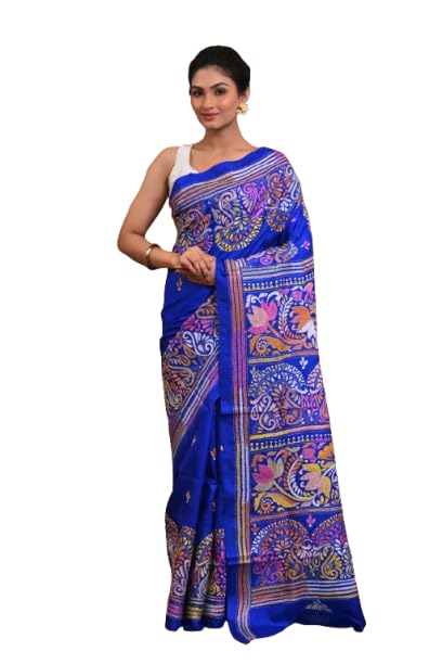 RAMSHYAM COLLECTION WOMEN'S Pure Silk Kantha Saree