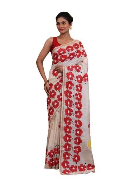 RAMSHYAM COLLECTION WOMEN'S Pure Silk Kantha Saree 89