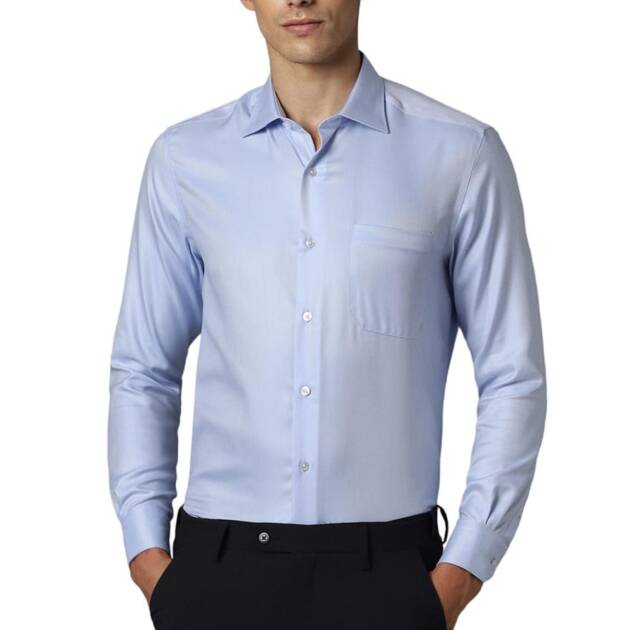 Louis Philippe Men's Classic Fit Shirt (LPSFMCLPZ72604_Light Blue