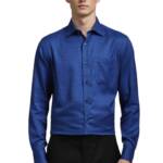 Louis Philippe Men's Classic Fit Shirt (LPSFMCLFM10486_Blue