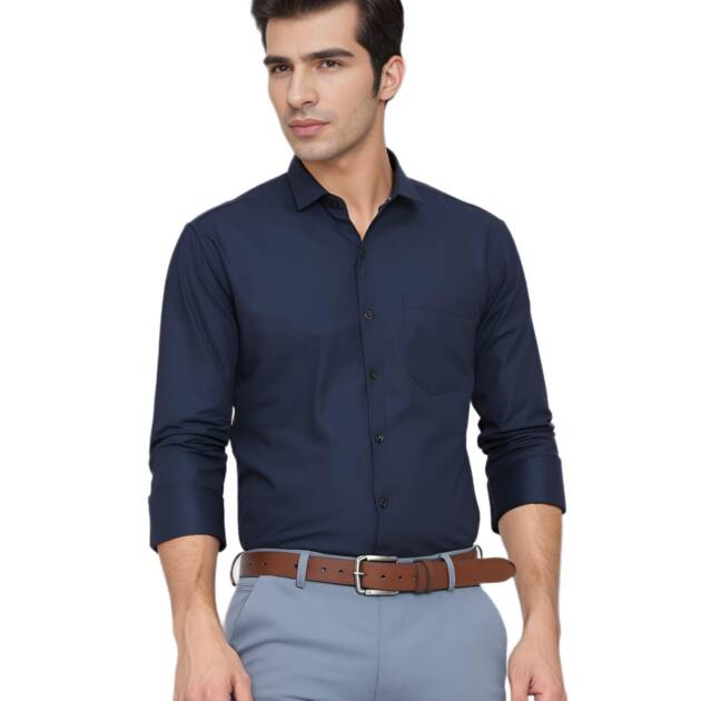 YSYB Dezines Men Formal Shirt | Full Sleeve Cotton Blend Shirt for Office, Party & Casual Stylish Shirts for Men, Color Blue, Size 38
