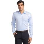Park Avenue Men's Slim Fit Structure Pattern Pure Cotton Semi Cutaway Collar Full Sleeve Formal Shirt (Size: 44)-PMSX16714-B4 Medium Blue