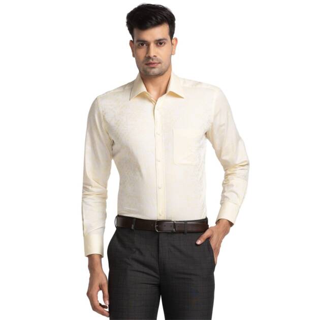 Park Avenue Luxus Fit Medium Yellow Formal Shirt for Men