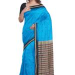 OdiKala Sambalpuri bomkai silk saree with blouse piece(Blue color)