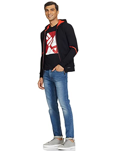 Van Heusen Sport Men Hoodie - Cotton Rich - Media Pocket, Ultra Soft, Breathable_70031_Black_XL - Image 3
