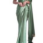 Spitomex Women's Regular Wear Satin Silk Pre Pleated Heavy Saree with Blouse For Festival, Party, Wedding,farewell, fuction saree.