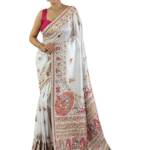 Veglari Women's Kanchivaram Pure Soft Silk Pashmina Balaji Print Original Kanjivaram Hand Wewing Pattu Silk Sarees With Fancy Zaalar And Blouses Piecs For Wedding