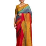 Taneira Multi Pure Silk Contemporary Printed Embroidery Saree