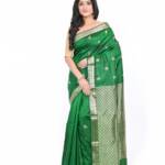 Tantuja Bengal Handloom Interlock Weave Saree Lightweight Comfortable Hand Woven Printed Tasar Ethnic Wear Saree For Women'S With Blouse Piece, (Saree-5.5Mtr, Blouse-0.80 Meter)
