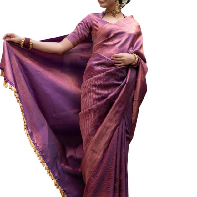 Suta Kaadambari Purple Pure Silk Saree - Purple