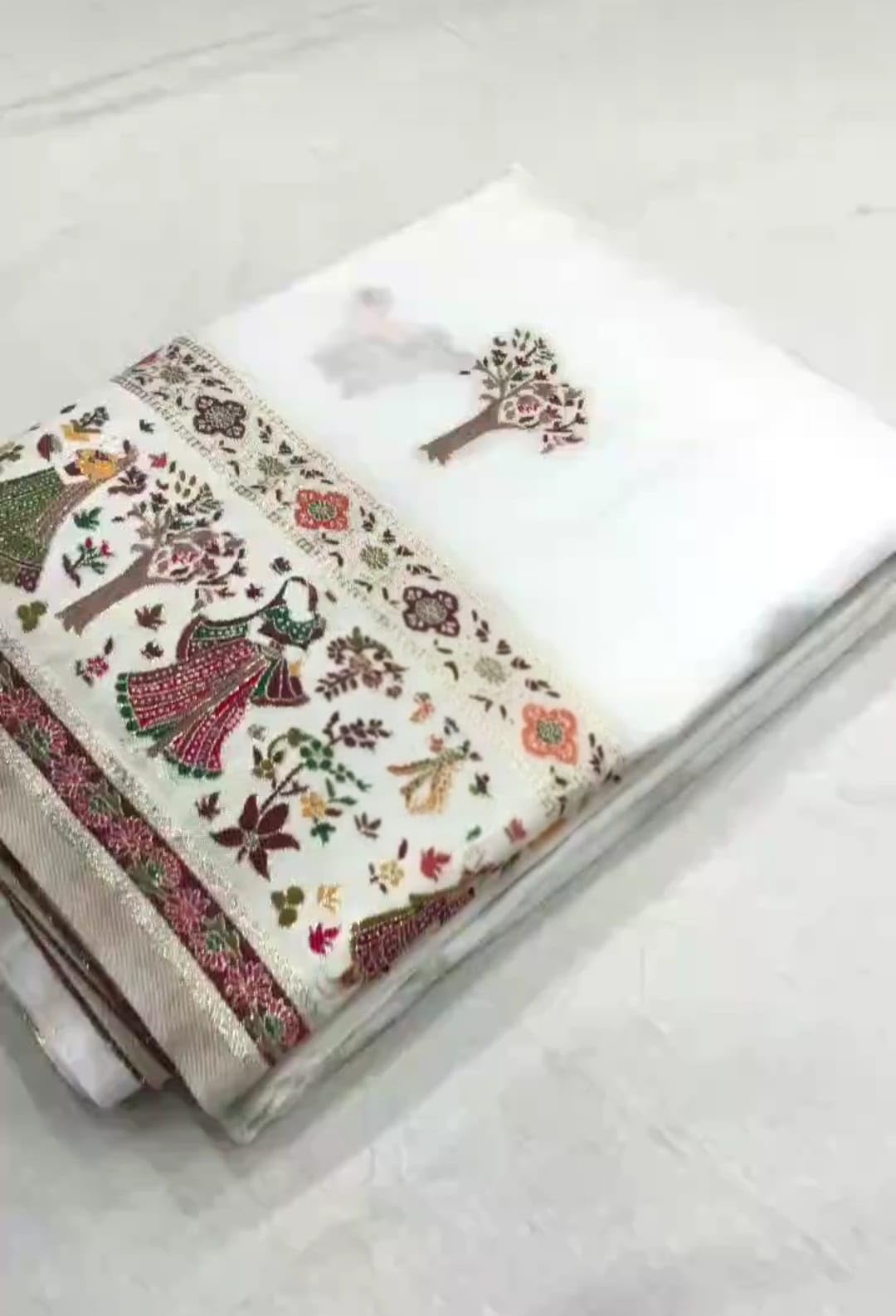 Veglari Women's Kanchivaram Pure Soft Silk Pashmina Balaji Print Original Kanjivaram Hand Wewing Pattu Silk Sarees With Fancy Zaalar And Blouses Piecs For Wedding - Image 2