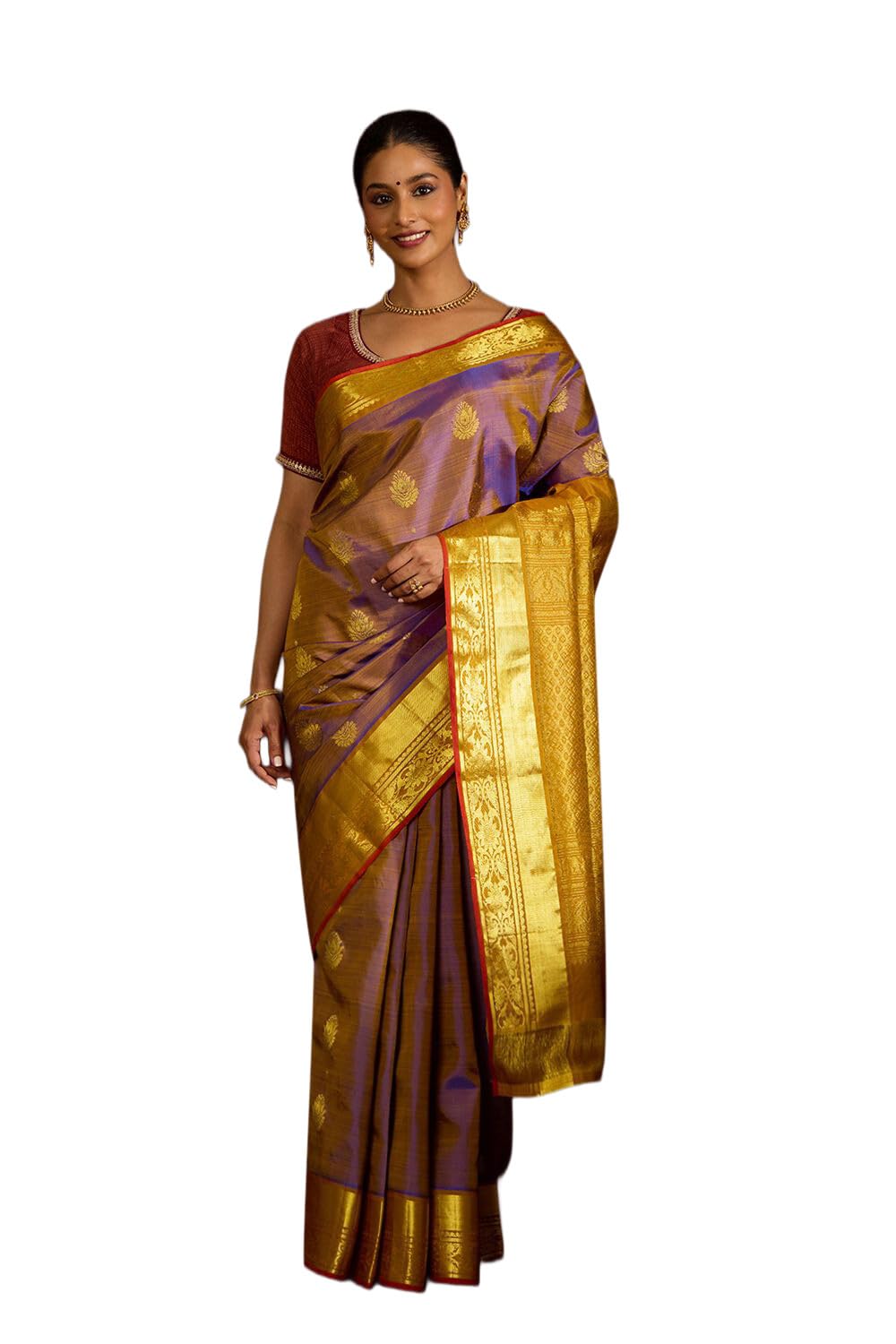 Taneira Blue Pure Silk Kanjeevaram Woven Saree