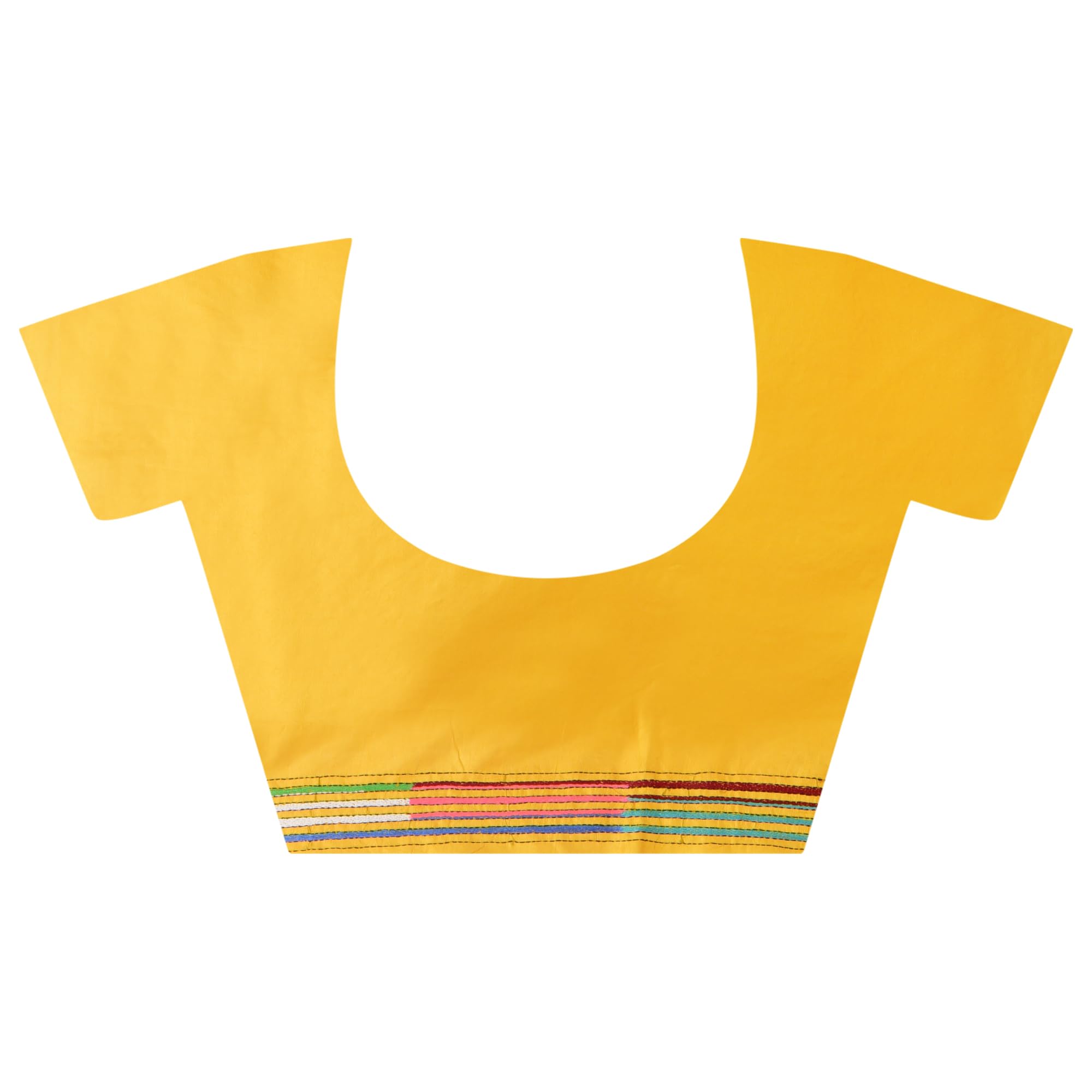 Aishani Collection Pure Bangalore Silk Hand Embroidery Kantha Stitch Saree with Blouse Piece | Silk Mark Certified Traditional Multicolor Thread Work Saree (Mustard Yellow) - Image 2