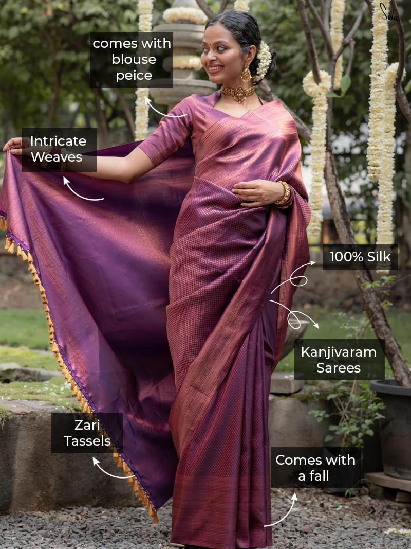 Suta Kaadambari Purple Pure Silk Saree - Purple - Image 9