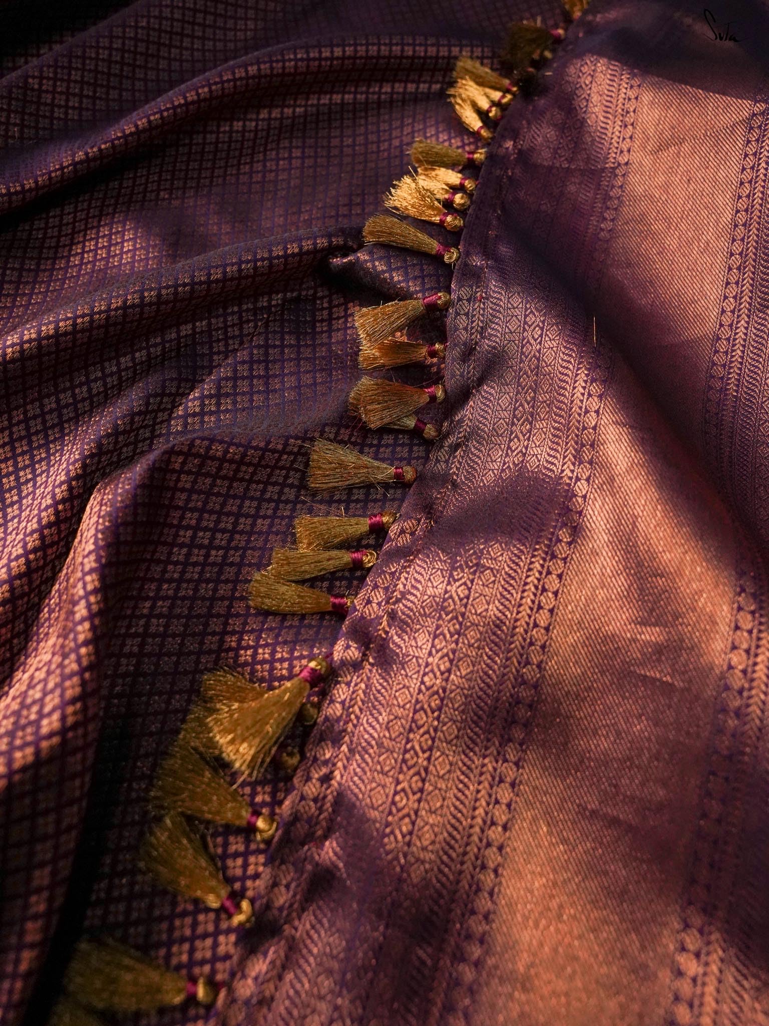 Suta Kaadambari Purple Pure Silk Saree - Purple - Image 2