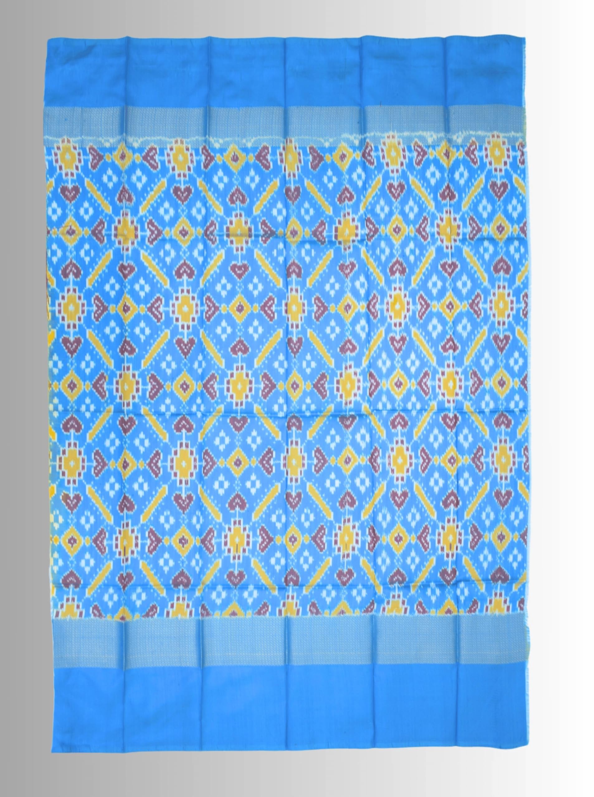 Pure handloom Pochampalli Double Ikkat Silk Orange Red Color Saree - Image 2