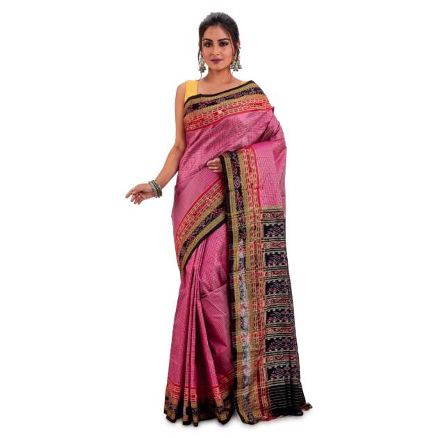 PRANTIKA Women's Odisha Khandua Silk Sambalpuri Sanchipaar Nuapatna Ikkat Saree