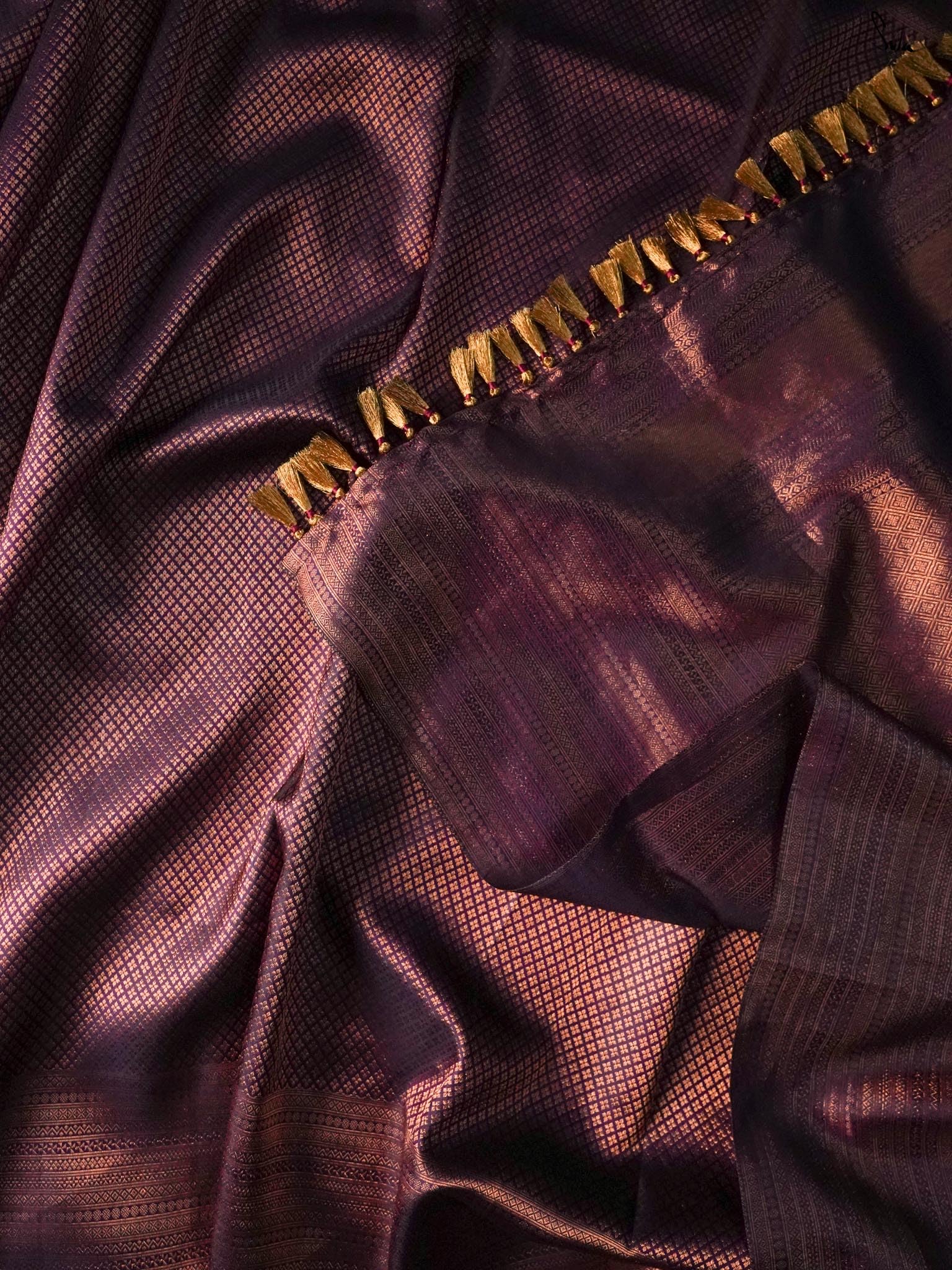 Suta Kaadambari Purple Pure Silk Saree - Purple - Image 8